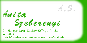 anita szeberenyi business card